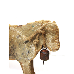 Baran z drewna z recyclingu Beżowy Brązowy